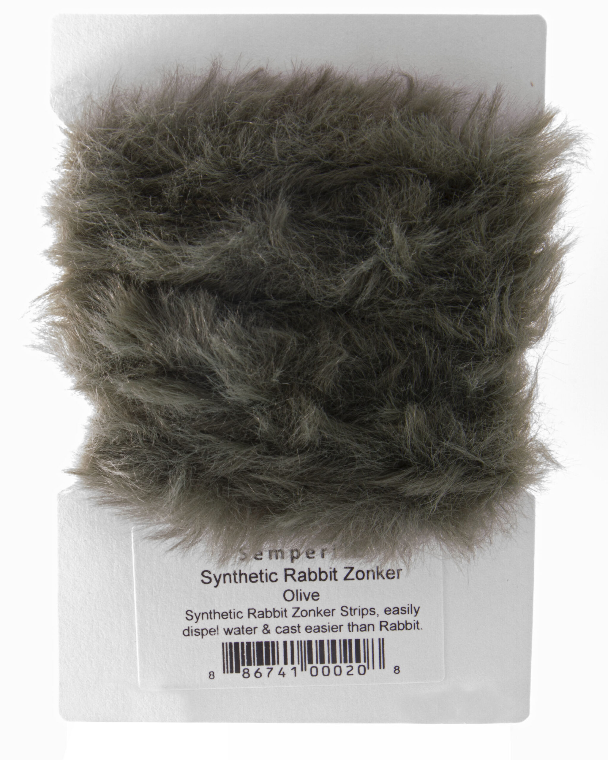 Semperfli Synthetic Rabbit Zonker Strips Olive