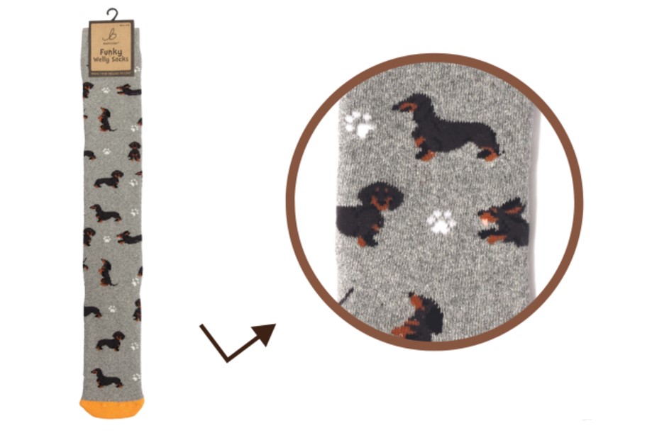 FUNKY WELLY SOCKS - SAUSAGE DOGGIE