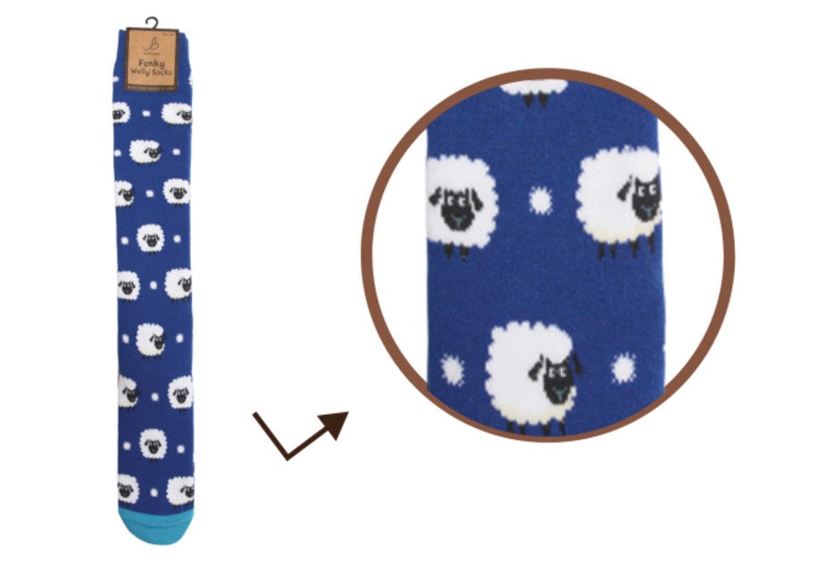 LADIES WELLY SOCKS - CUTE SHEEP