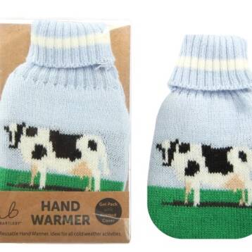 HAND WARMER - KNITTED COVER - COW