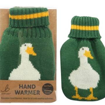 HAND WARMER - KNITTED COVER - WHITE DUCK