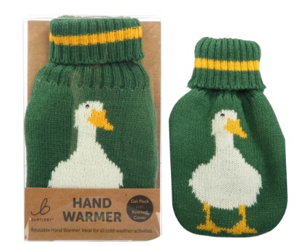 HAND WARMER - KNITTED COVER - WHITE DUCK