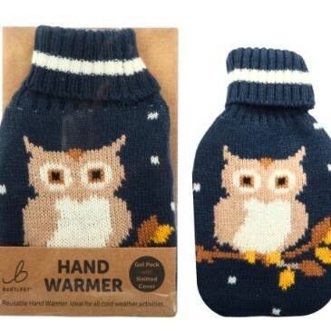 HAND WARMER - KNITTED COVER - OWL