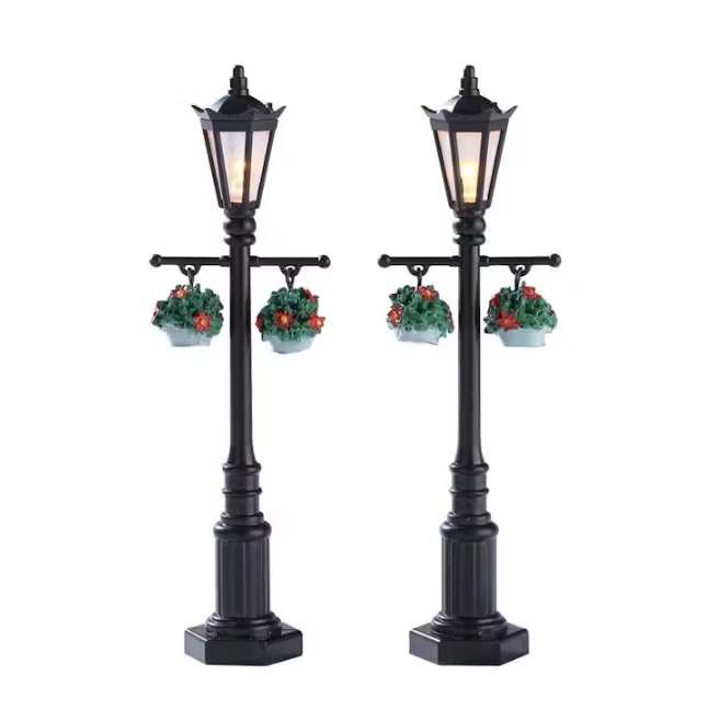 LEMAX OLD ENGLISH LAMP POST,  SET OF 2, B/O (4.5V)