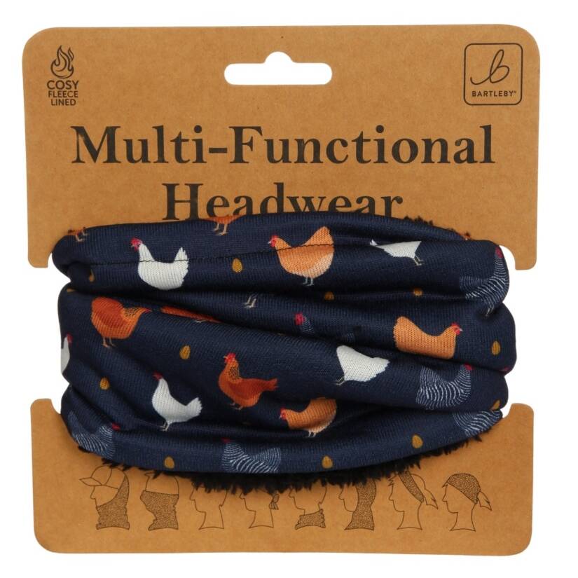 FUNKY NECK WARMER - COLOURFUL CHICKENS