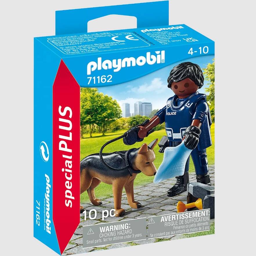PLAYMOBIL 70408 1.2.3 POLICE OFFICER WITH DOG FOR 18+ MONTHS