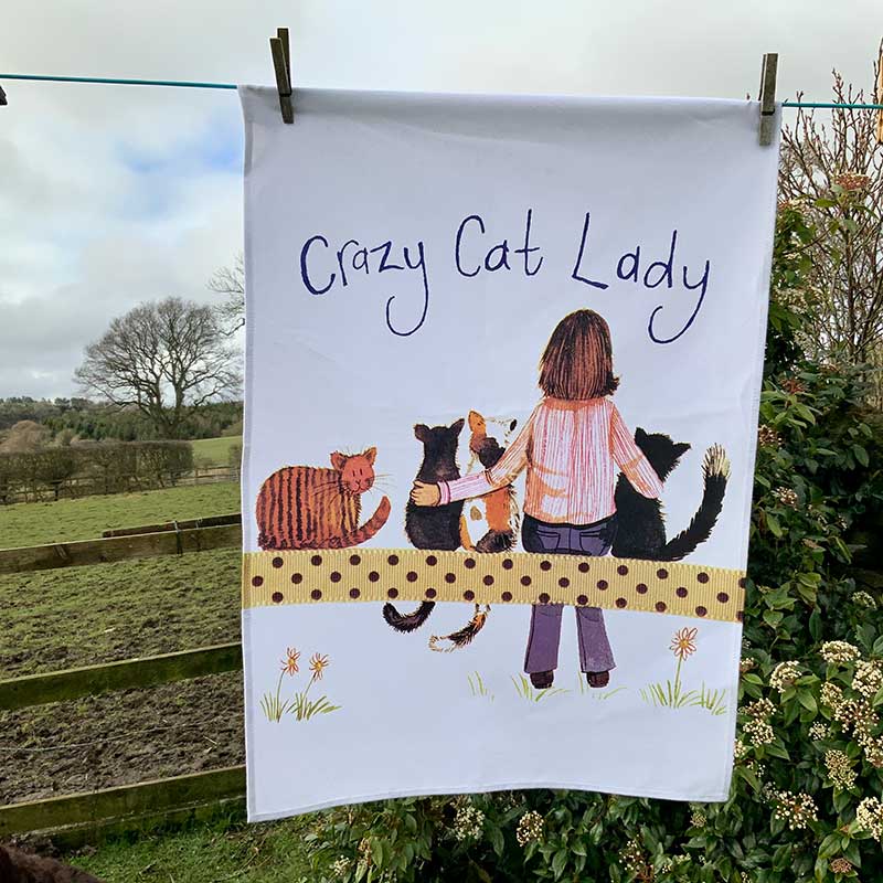 CRAZY CAT LADY TEA TOWEL