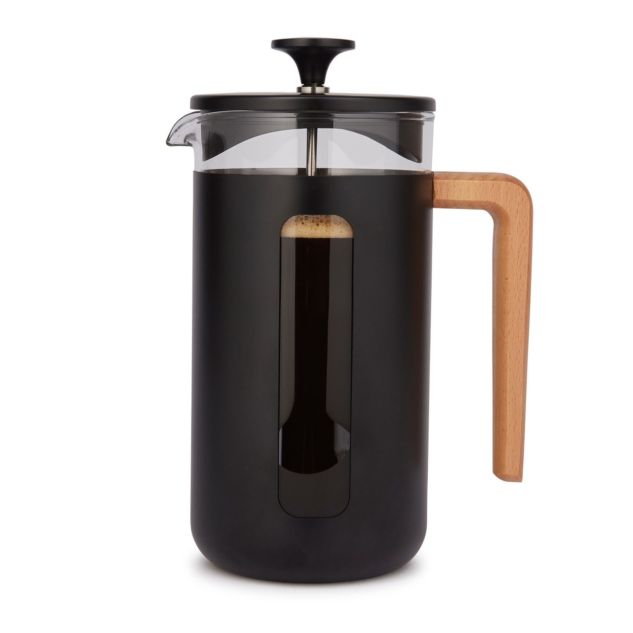 LC PISA 8 CUP CAFETIERE BLACK WOOD HANDLE