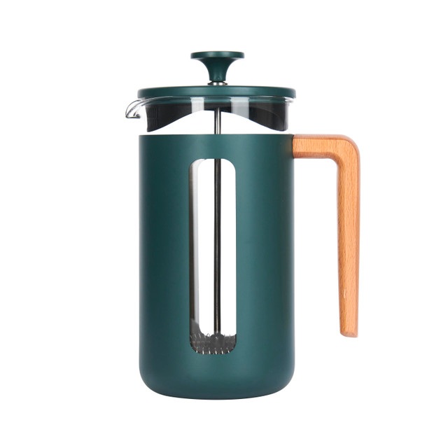 LC PISA 8 CUP CAFETIERE GREEN WOOD HANDLE
