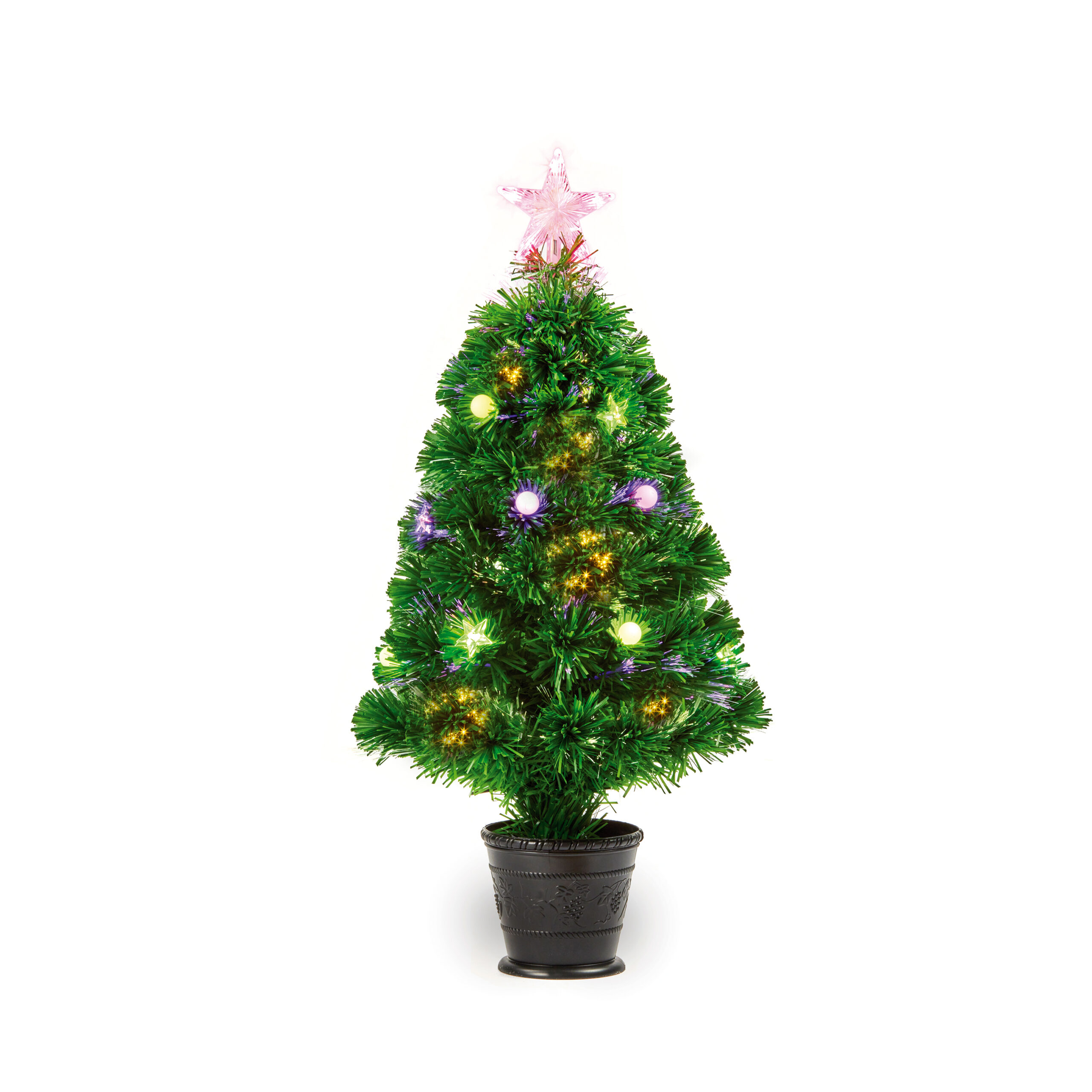 80CM COLOUR CHANGE F/O TREE BALL AND STAR