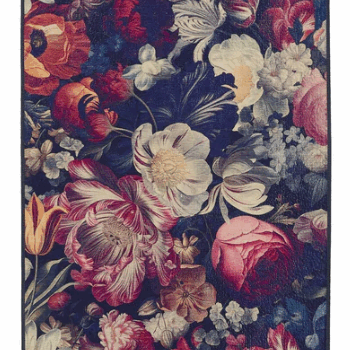 Hug Rug Eco-Washable Dark Florals 75X220