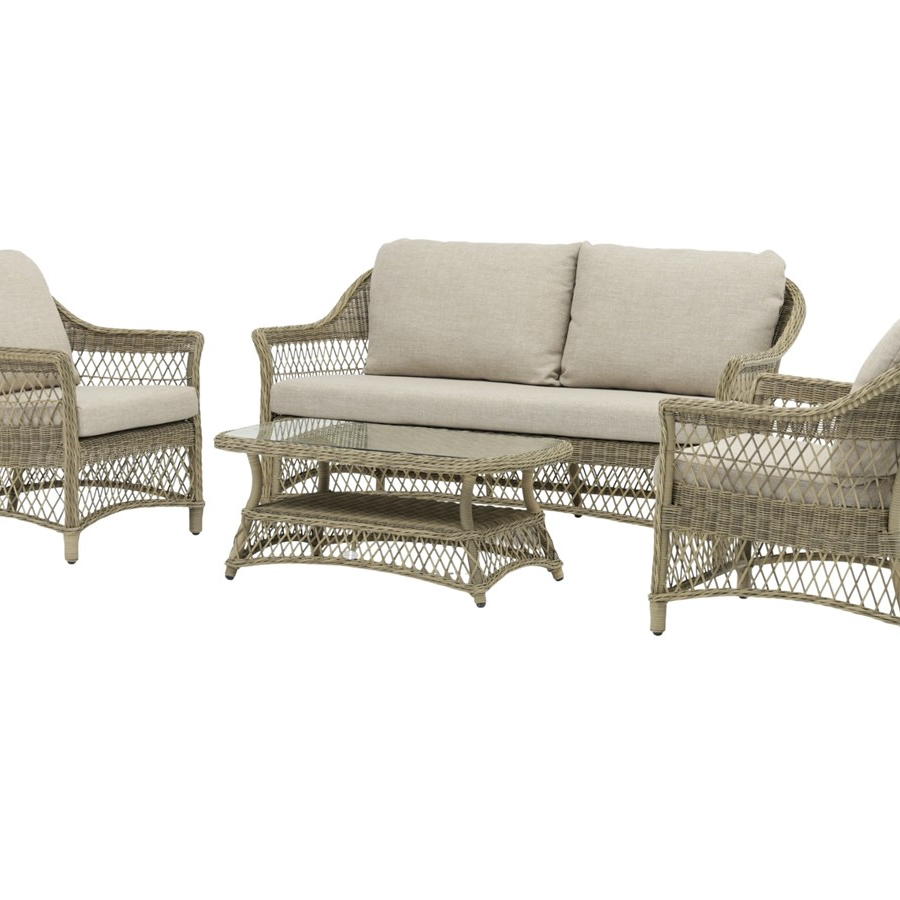 RSH ROSEMOOR 2 SEAT SOFA, 2 ARMCHAIRS & TABLE