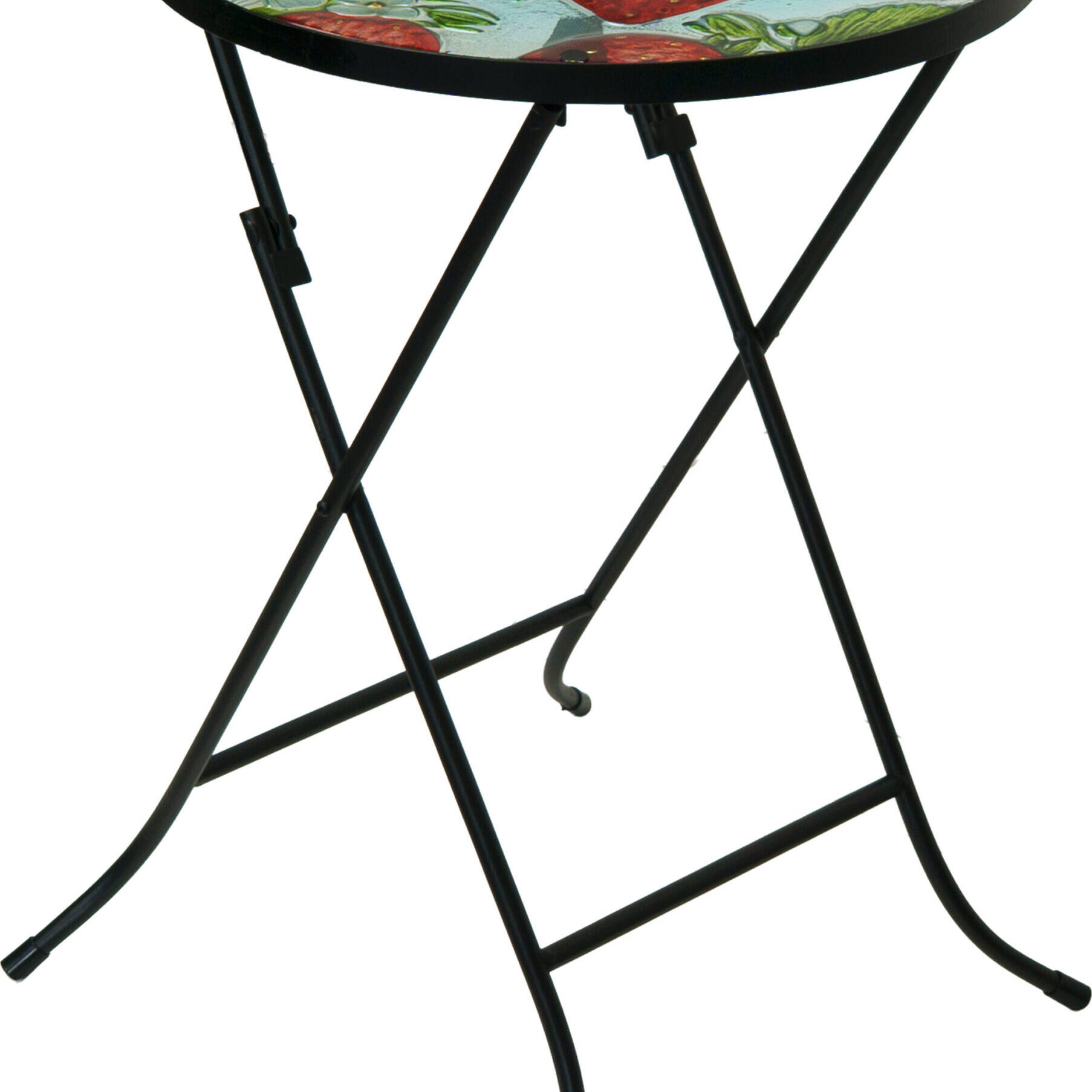 STRAWBERRY FOLDING GLASS TABLE
