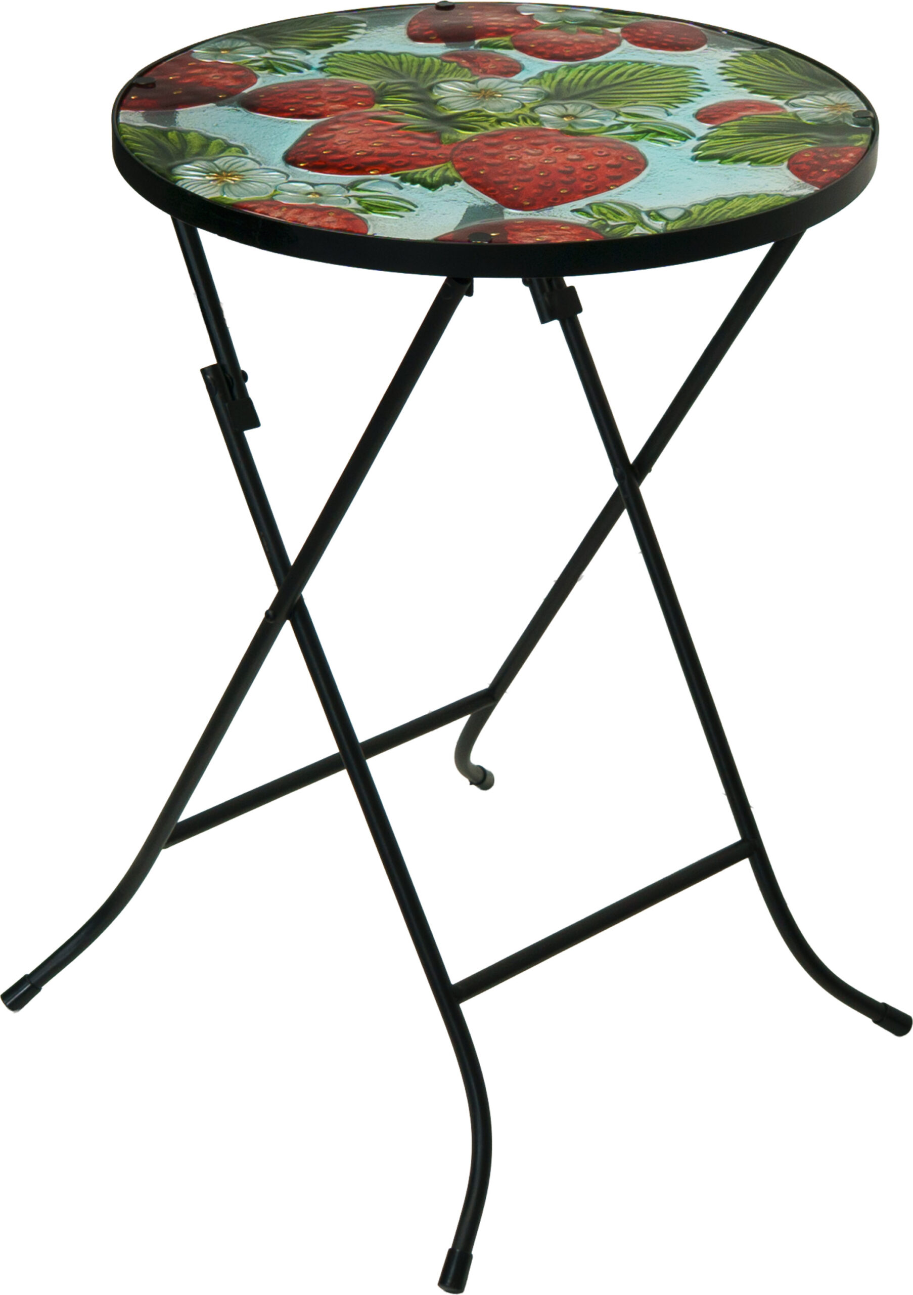 STRAWBERRY FOLDING GLASS TABLE