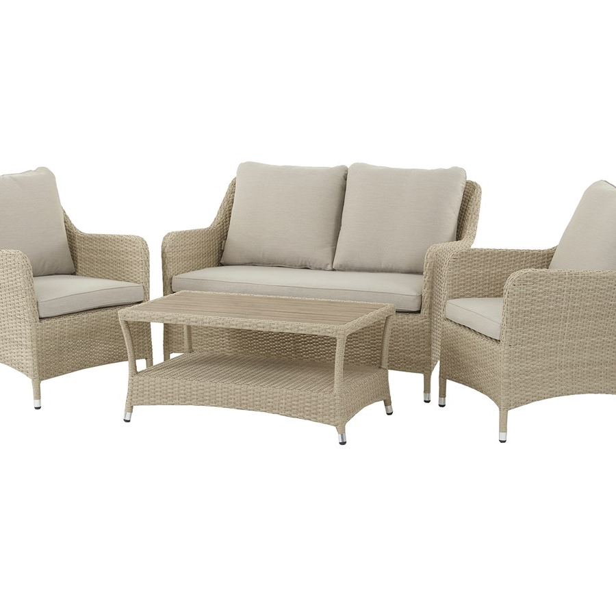 CREDITON DELUXE 2 SEAT SOFA, 2 SOFA ARMCHAIRS & COFFEE TABLE - NUTMEG