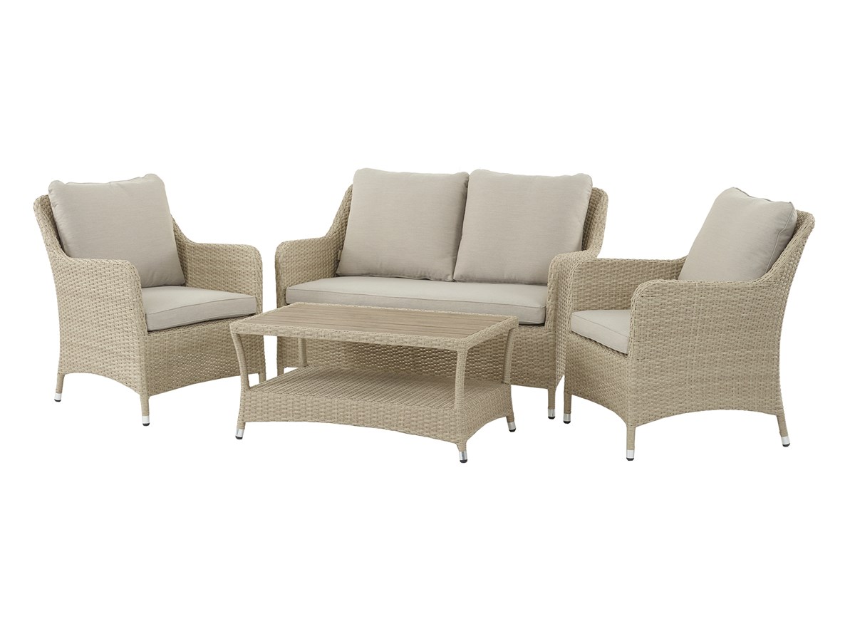 CREDITON DELUXE 2 SEAT SOFA, 2 SOFA ARMCHAIRS & COFFEE TABLE - NUTMEG