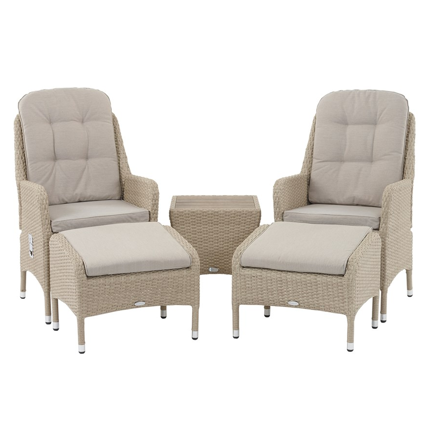 BRAMBLE CREST STRATTON RECLINER SET WITH 2 FOOTSTOOLS & COFFEE TABLE