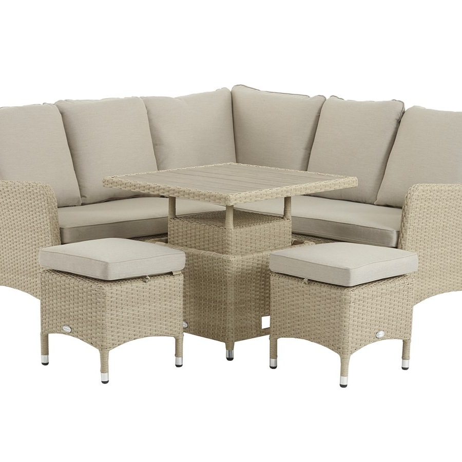 BRAMBLE CREST TIVERTON MINI SOFA WITH ADJ. TABLE & 2 STOOLS - NUTMEG